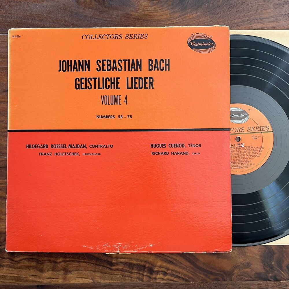 Johann Sebastian Bach Geistliche Lieder Volume 4 Nos 58-75 LP Westminster W-9616